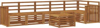 vidaXL Conjunto De Sof&aacute;s De Exterior 7 Uds. Natural Poli&eacute;ster Vidaxl