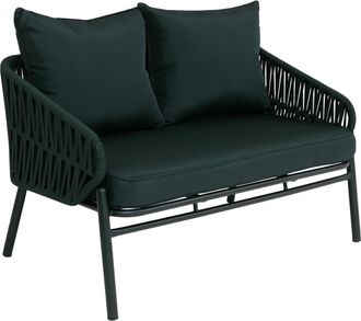 Hhg [nunca Usado] Banco De Jard&iacute;n De Aluminio Hhg-220, Sof&aacute; De Jard&iacute;n, Banco De Exterior, Tejido De Cuerda/textil (180 G/m&sup2;), Verde