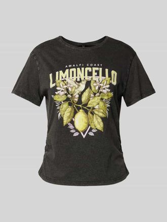 Only Regular Fit T-Shirt aus reiner Baumwolle Modell LUCY LIFE in Black, Gr&ouml;&szlig;e L