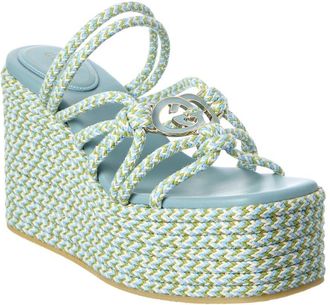 Gucci Interlocking G Rope Wedge Sandal