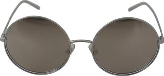 Dolce & Gabbana Zilveren Plated Ronde Grijze Lenzen Dames Zonnebril - Dames - Zonnebrillen - Grijs - ONE Size - Accessoires