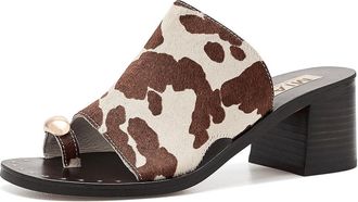Mia MLE-Nikita-P Womens Dress Sandals Cow Print : 9.5 M, Faux Leather