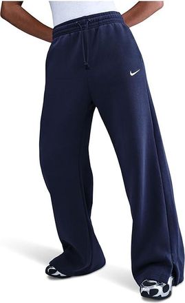 Nike Sportswear Phoenix Fleece High-Waisted Wide-Leg Pants Womens Casual Pants Midnight Navy/Sail : XL (US 16-18), Cotton/Polyester