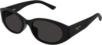 Balenciaga Ovale Zonnebril - Dames - Zonnebrillen - Zwart - 55 MM - Accessoires
