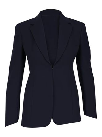 Akris Odette single-breasted blazer - women - Wool/Polyamide/Lambskin - 6 - Blue