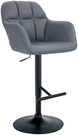 Clp Taburete De Bar Natoma En Polipiel Gris Metal Negro Mate