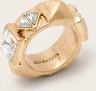 AllSaints Womens Brass Elora Embellished Ring, Size: S