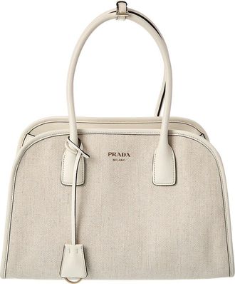 Prada Medium Canvas & Leather Tote