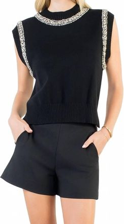 THML Clothing Embellished Trim Vest In Black