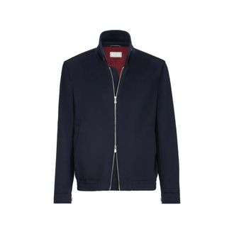 Brunello Cucinelli Virgin Wool Beaver Cloth Bomber Jacket With Zipper