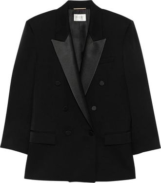 Saint Laurent Wool Blazer - Dames - Blazers - Zwart - M - Wol - Jassen