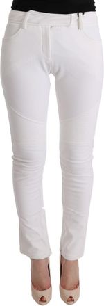 Ermanno Scervino Womens White Panel Detail Trousers Cotton - Size EU 40 (Womens)
