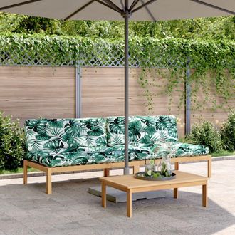 vidaXL Sof&aacute;s Centrales De Palets Jard&iacute;n Y Cojines 2 Uds Madera Acacia Vidaxl