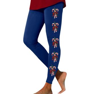 Generic Christmas Leggings for Women UK Funny Xmas Tree Reindeer Wine Glass Snowflake Printed Trendy Holiday Yoga Pants Skinny High Waist Sports Tights Ladies
