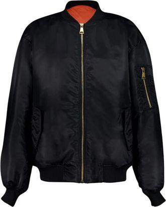 Balmain Nylon Bomber met Attitude Borduurwerk - Heren - Bomber jackets - Zwart - L - Nylon - Jassen