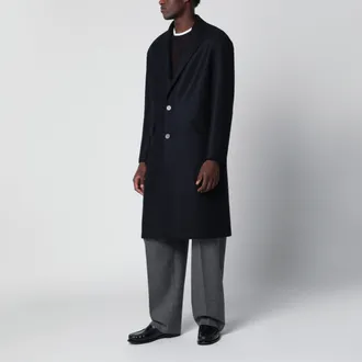 Harris Wharf London Cappotto monopetto blu navy in lana