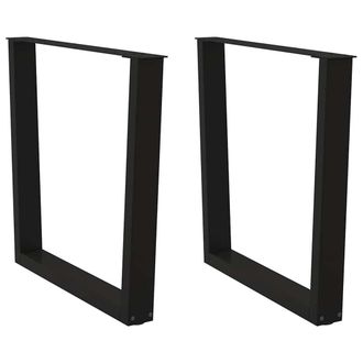 Berkfield Home Dining Table Legs V-Shape 2 pcs Black 90x(72-73.3) cm Steel