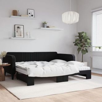 vidaXL Vidaxl - Furniture Limited - Sof&aacute; Cama Nido Con Colch&oacute;n Terciopelo Negro