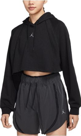 Nike Jordan (WMNS) Air Jordan Crop Pullover Fleece Hoodie Black DQ4391-010