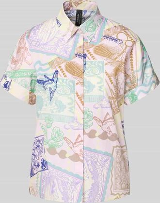 Marc Cain Regular Fit Bluse im Allover-Look in Rose, Gr&ouml;&szlig;e 34