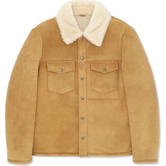 Fortela Short Shearling Jacket in Camel at Nordstrom, Size 54 Eu