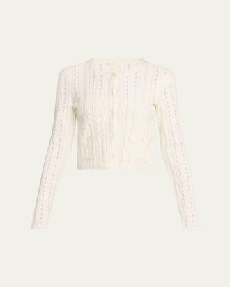 LoveShackFancy Peridot Pointelle Cardigan