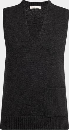 The Row Marte V-Neck Cashmere Sweater Vest
