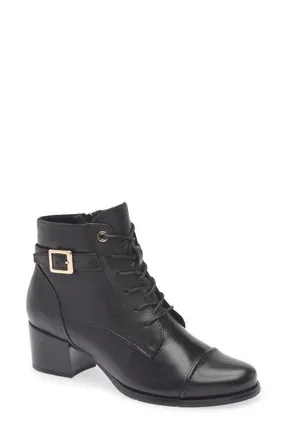 Regarde le ciel Jolene Buckle Bootie in Delice Black at Nordstrom, Size 9.5-10Us