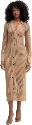 Karl Lagerfeld Dames, Jurken, Bruin, Maat: XS Leer