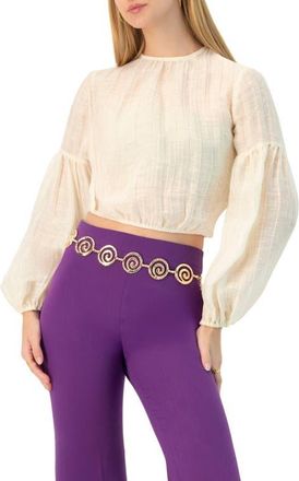 Ivonne Long Sleeve Balloon Blouse in Ivory at Nordstrom, Size 14
