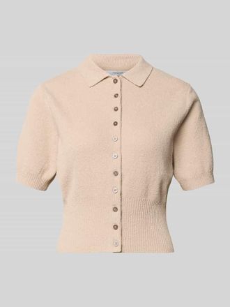 Topshop Cardigan mit 1/2-Arm und Polokragen Modell KYLIE in Offwhite, Gr&ouml;&szlig;e XS