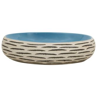 Berkfield Home Durable Countertop Basin Multicolour Oval 59x40x15 cm Ceramic | Size: 59 x 40 x 15 cm