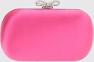 Self Portrait Clutch rigida in raso con fiocco di cristalli
