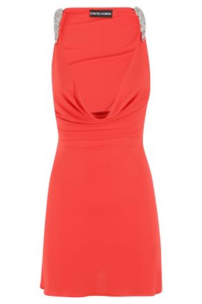 DAVID KOMA Orange Jeweled Mini Dress