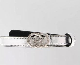 Gucci nappa leather belt metallic sheen texture