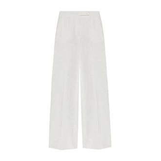 Max Mara Broeken, Dames, Wit, XS, Linnen, Linnen Sequoia Broek voor Vrouwen