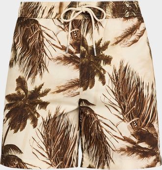 Moncler Men & apos;s Tropical-Print Swim Shorts