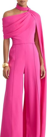 Reiss Carrie One-Shoulder Wide-Leg Jumpsuit in Raspberry Pink at Nordstrom, Size 10 Us