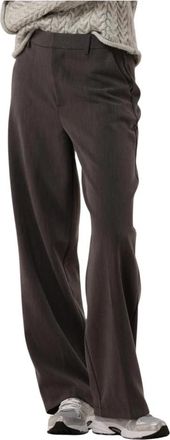 Object Casual Grijze Broek Chic Stijl - Dames - Wijde Broeken - Grijs - XS - Katoen - Broeken