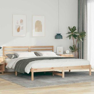 vidaXL Vidaxl - Estructura De Cama Marr&oacute;n 200 X 200 Cm Madera Maciza De Pino