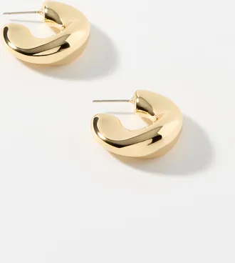 Pilgrim Womens Thick wavy half-Hoop Earrings