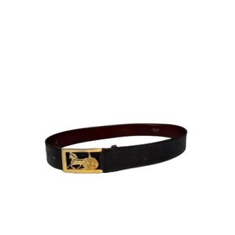 Celine Pre-owned Carriage Logo Belt - female - Celine Vintage - Vintage Belts - Black - ONE SIZE - Pre-owned