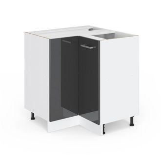 Vicco Mueble Esquinero Universal R-line, Antracita Alto Brillo, 75.6 Cm Con Puerta, Sin Encimera Vicco