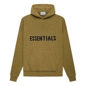 Fear of God FW21 Knit Pullover Logo Hoodie Amber FOG-FW21-015
