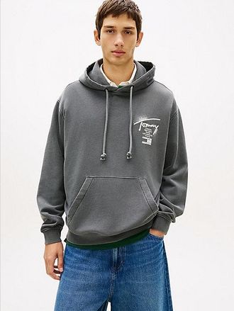 Tommy Hilfiger Signature Back Logo Washed Relaxed Hoody