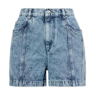 Isabel Marant High-Waisted Acid Wash Denim Shorts - Dames - Denim shorts - Blauw - XS - Denim - Korte Broeken