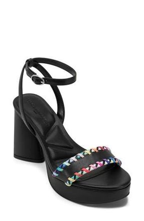 Karl Lagerfeld Haden Ankle Strap Platform Sandal in Black at Nordstrom Rack, Size 7.5