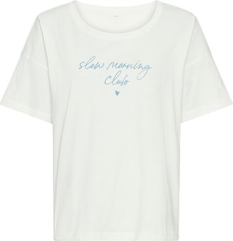 Vivance Pyjamaoberteil VIVANCE DREAMS, Damen, Gr. 48/50, ecru, Single Jersey, Obermaterial: 100% Baumwolle, bedruckt, unifarben, h&uuml;ftlang, Rundhals, Shirts Py