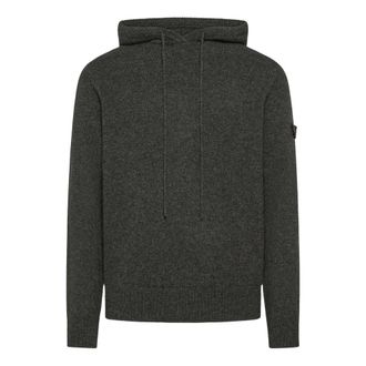 Peuterey Hoodies & sweatvesten, Heren, Grijs, M, Wol, Yak Wol Trui met Capuchon