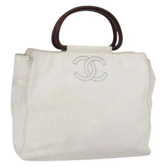 Chanel Pre-owned Tote Bags, female, White, Size: ONE SIZE Pre-owned Vintage Tote Bag